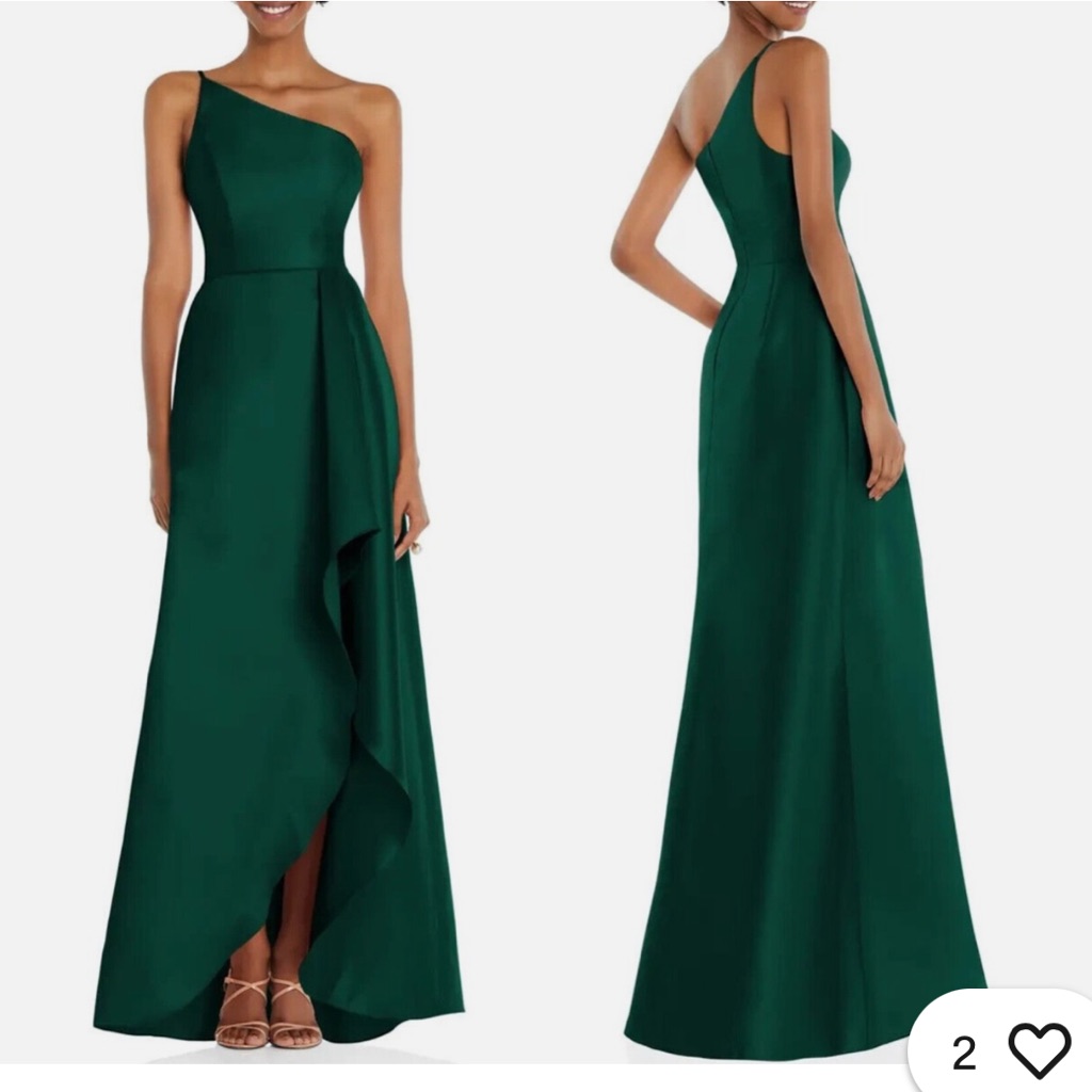 Alfred Sung Emerald One Shoulder Gown
